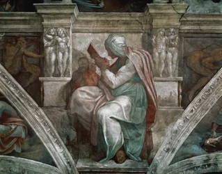 Die persische Sibylle, Detail von der Decke der Sixtinischen Kapelle, 1508-12